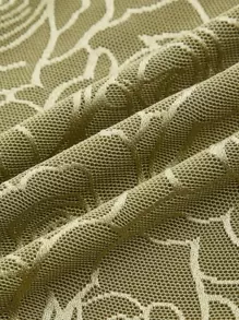 SHEIN ICON Váy nữ Hoa Thanh lịch - màu xanh lá - Xem 4