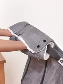 1 cái bọc tay vịn ấm áp cho xe đẩy trẻ em - Xám - Xem 1