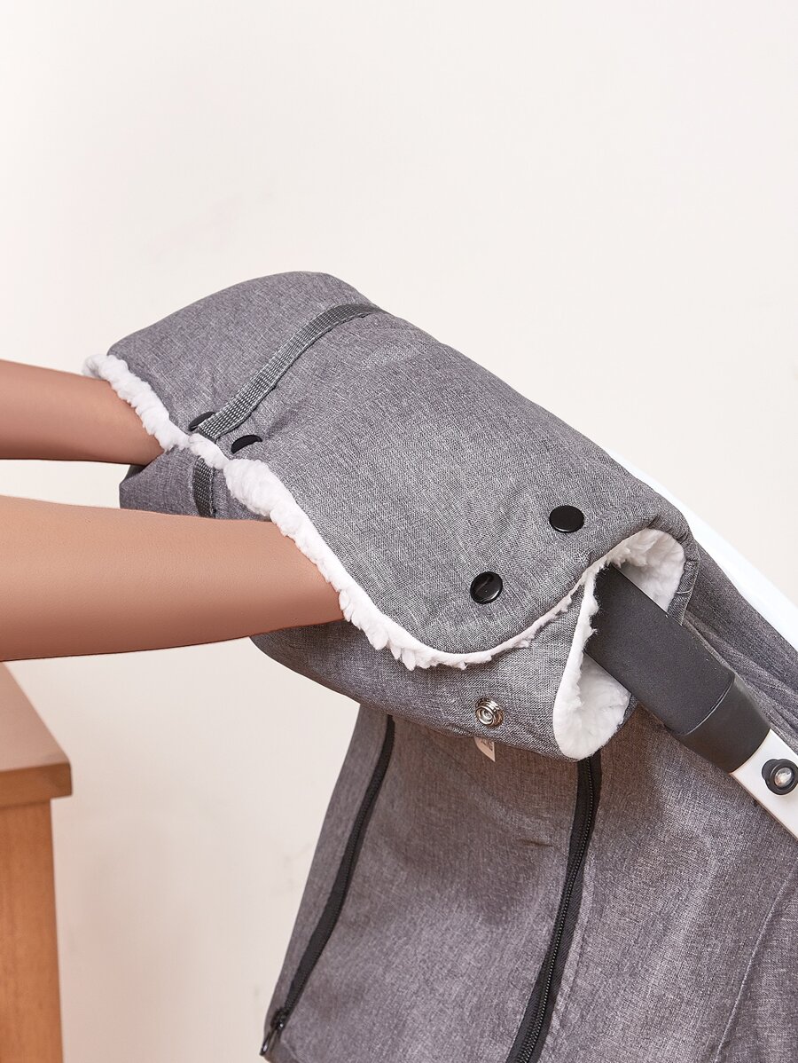 1 cái bọc tay vịn ấm áp cho xe đẩy trẻ em - Xám - Xem 1