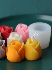 1pc Flower Shaped DIY Silicone Mold - White - View 1