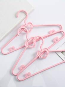 5pcs Heart Detail Random Color Clothes Hanger - Multicolor - View 3