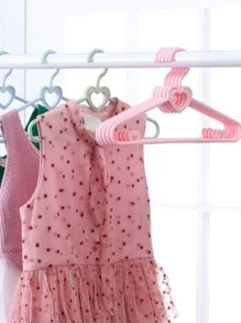 5pcs Heart Detail Random Color Clothes Hanger - Multicolor - View 5