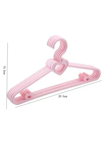 5pcs Heart Detail Random Color Clothes Hanger - Multicolor - View 6