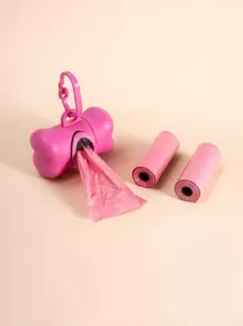 1pc Storage Container & 3pcs Baby Garbage Bags, 45 Count (unfolded Size 30x22cm), Convenient For Carrying And Cleaning - Hot Pink - View 1