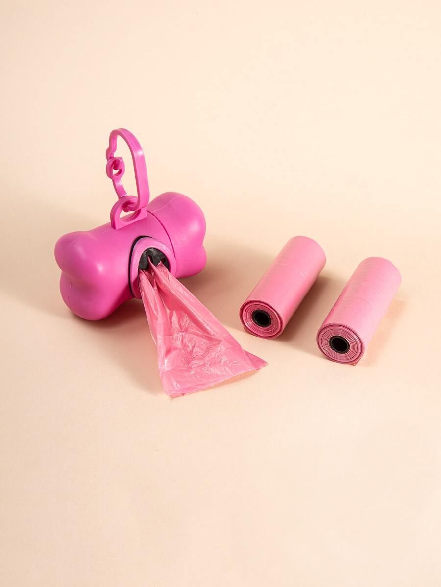 1pc Storage Container & 3pcs Baby Garbage Bags, 45 Count (unfolded Size 30x22cm), Convenient For Carrying And Cleaning - Hot Pink - View 1