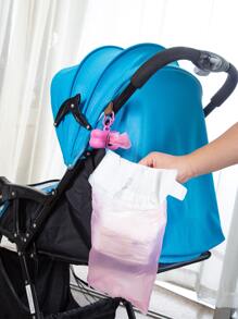 1pc Storage Container & 3pcs Baby Garbage Bags, 45 Count (unfolded Size 30x22cm), Convenient For Carrying And Cleaning - Hot Pink - View 3