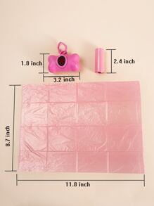 1pc Storage Container & 3pcs Baby Garbage Bags, 45 Count (unfolded Size 30x22cm), Convenient For Carrying And Cleaning - Hot Pink - View 7