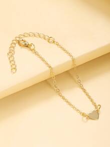 Heart Decor Bracelet - Yellow Gold - View 2