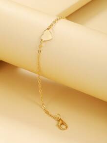 Heart Decor Bracelet - Yellow Gold - View 3