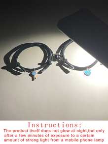 ATLVXJL 2 chiếc vòng tay đôi mặt dây chuyền hình trái tim khóa và chìa khóa, dây đen. - Nhiều màu - Xem 3