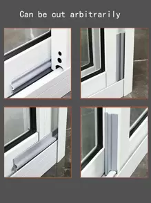 1pc Soundproof Sealing Strip, Grey Self Adhesive Windproof Door Bottom Sealing Tape For Household - Grey - View 3