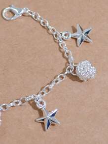 Pulsera con estrella & con diseño de redondo - Plateado - Ver 5