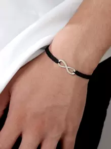 Pulsera de decoración infinita para hombres de moda y popular para regalo de joyería y para una apariencia elegante - Negro - Ver 1