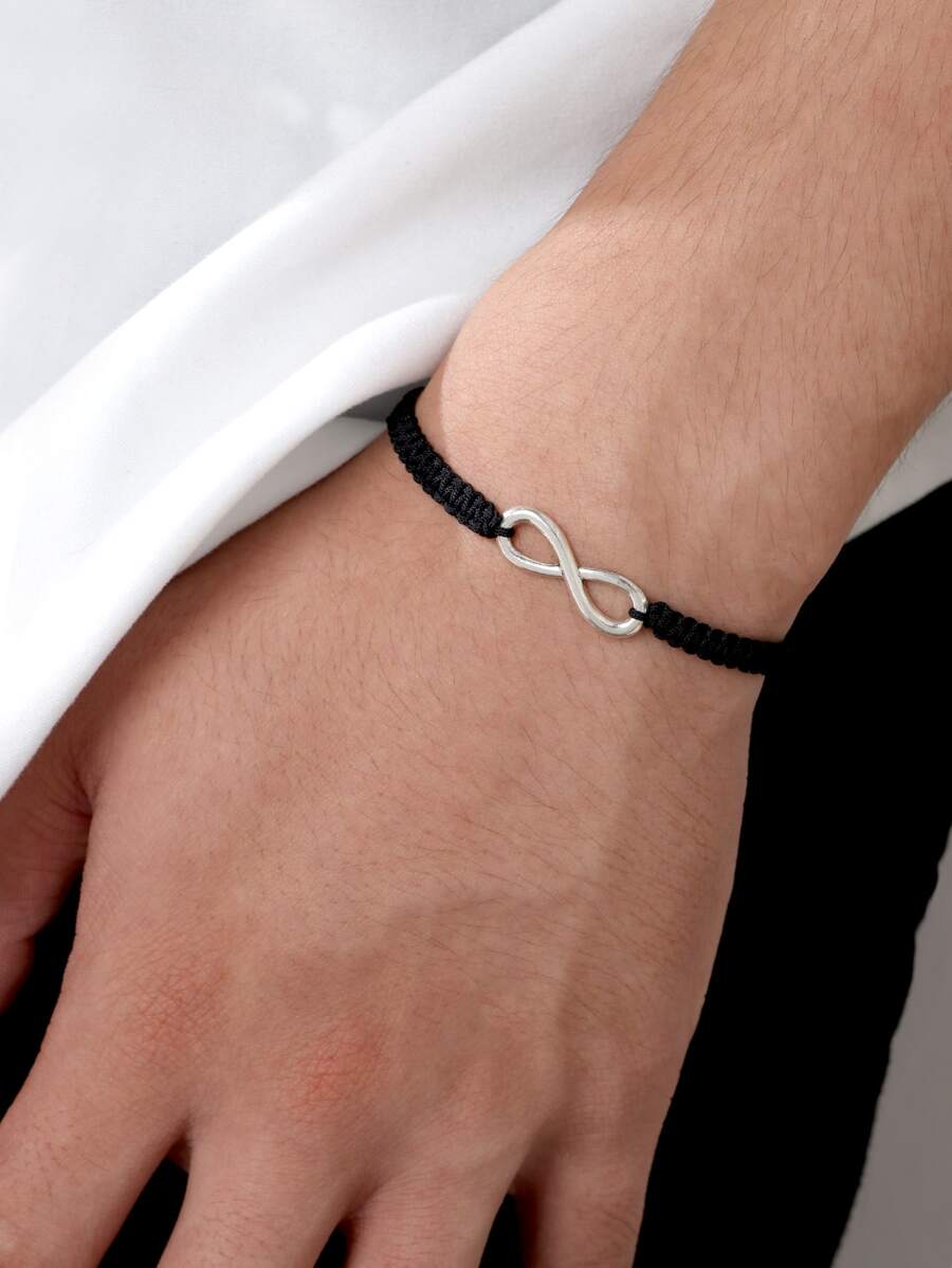 Pulsera de decoración infinita para hombres de moda y popular para regalo de joyería y para una apariencia elegante - Negro - Ver 1