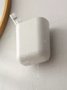 1pc Wall Mounted Punch-Free Toothbrush Holder, Self Adhesive Storage Rack For Bathroom Home Bathroom Decor Fall Decor Back To School