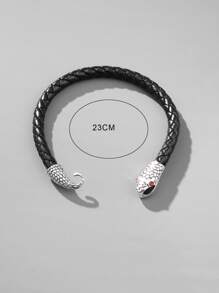Fashionable And Popular Men Snake Design Bracelet Pu For Jewelry Gift And For A Stylish Look - Black - View 3