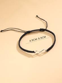 Pulsera de decoración infinita para hombres de moda y popular para regalo de joyería y para una apariencia elegante - Negro - Ver 3