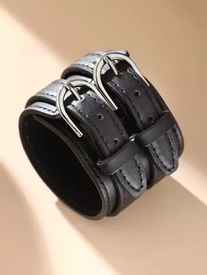 Fashionable and Popular Men Buckle Decor Bracelet PU for Jewelry Gift and for a Stylish Look