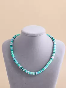 撞色串珠項鏈 - 彩色 - 查看 1