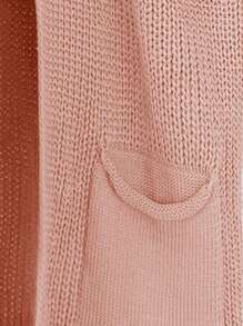EURMUSE Dual Pocket Batwing Sleeve Duster Cardigan - Pink - View 4