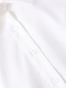 女孩荷葉袖腰帶襯衫 - 白色 - 查看 5