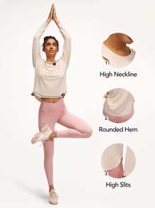 GLOWMODE Cutout Curved Hem Top - Apricot - View 5