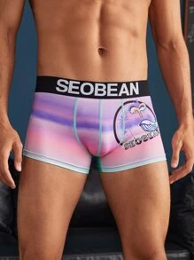 Hombres Calzoncillos boxer de ombré con estampado de letra - Multicolor - Ver 1