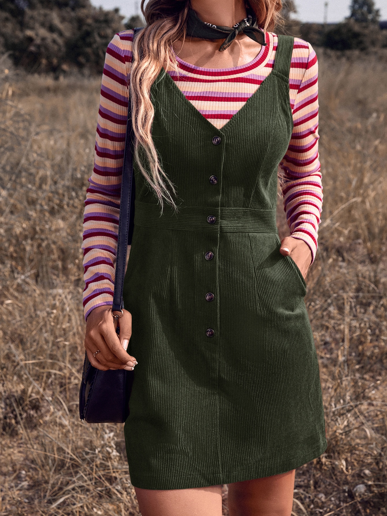 Corduroy Pinafore Dress