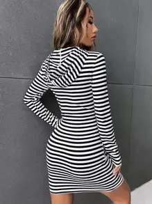 Muchica Đầm Sọc Giải trí - Đen và trắng - Xem 3