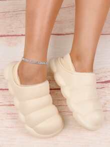 pueenb Zuecos de trabajo con forro térmico - Beis - Ver 2