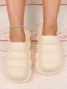 pueenb Zuecos de trabajo con forro térmico - Beis - Ver 5