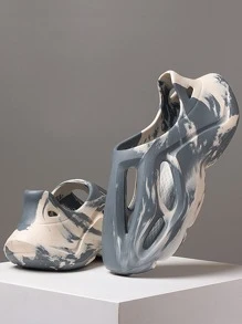 刷圖案鏤空洞洞鞋 - 彩色 - 查看 2