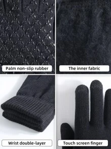Solid Full Finger Gloves - Black - View 5