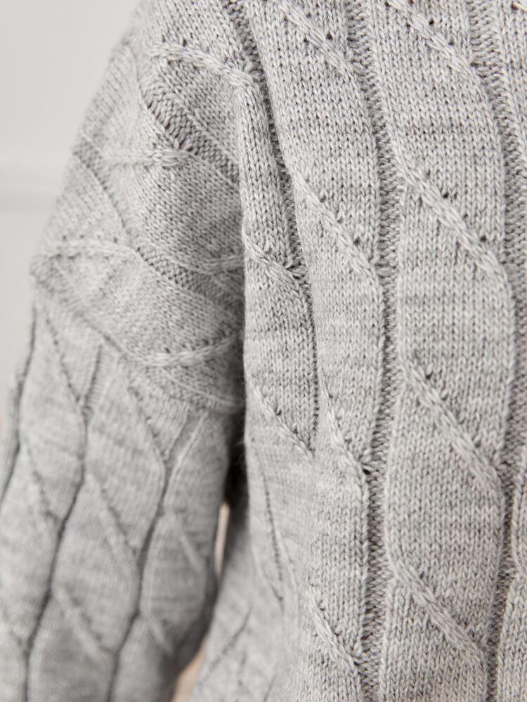 Teen Girls Funnel Neck Drop Shoulder Sweater & Knit Skirt