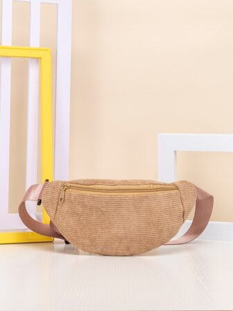 極簡風格燈芯絨腰包