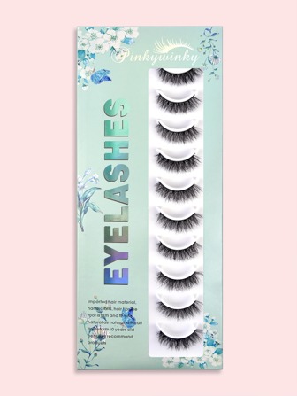 Full False Lashes 10pairs Faux Mink Lashes Volumized Eyelashes False Eyelashes Gift For Women & Girl Strip Lashes, Lashes, Eyelashes, Fake Lashes