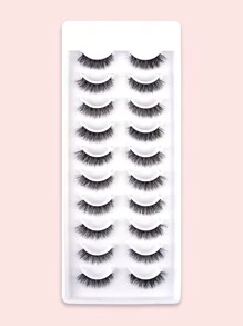 Pestañas postizas completas, 10 pares de pestañas postizas de visón sintético, pestañas voluminizadas, regalo para mujeres y niñas,pestañas pestans extensiones de pestañas