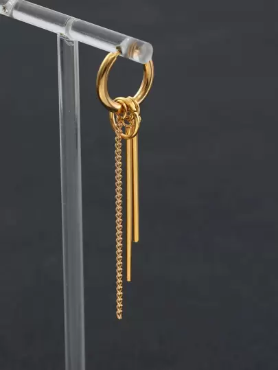 Fashionabla och populära 1 st män kedja & metall tofs droppörhänge rostfritt stål punk hip pop stil för smycken gåva och för en elegant look