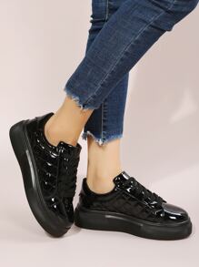 Giày bốt cổ điển mũi nhọn đính sequin lấp lánh thời trang thu/đông, hoàn hảo khi kết hợp với áo khoác cardigan/áo len, giày bốt cổ điển lấp lánh màu hồng phong cách tiệc tùng, giày thể thao cho nữ - màu đen - Xem 5