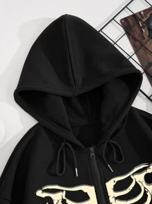 Áo nỉ Nam Dây kéo Lễ Các Thánh Đường phố - màu đen - Xem 5