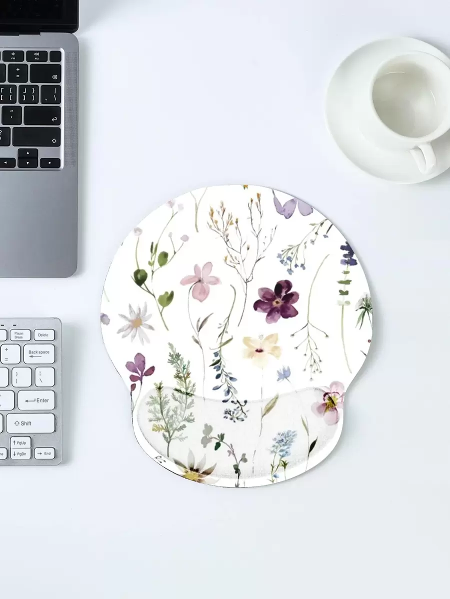 Floral Print Mouse Pad, Desk Mouse Pad