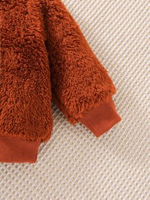 Baby Deer Embroidery Teddy Sweatshirt & Trousers - Multicolor - View 5