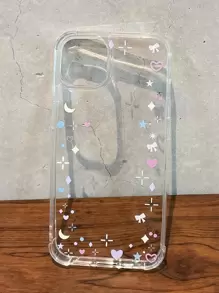 Ốp lưng PC Acrylic trong suốt 2 trong 1 họa tiết ngôi sao, mặt trăng và bướm của Apple tương thích với iPhone 16/iPhone 16 Pro/iPhone 16 Plus/iPhone 16 Pro Max/iPhone 15 Pro Max/11/12/13/14/12 Mini/14 Plus Chống nước, chống sốc, chống rơi, chống trầy xước - Trong sáng - Xem 3