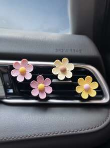 4pcs Flowers Decorative Paste Outlet Solid Car Aromatherapy Car Fragrance Decorative Supplies Automotive Accessories - Multicolor - View 1