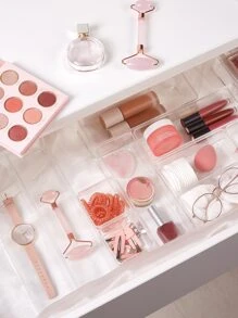 SHEIN Basic living 独家 1 件可堆叠书桌抽屉收纳托盘隔板适用于浴室梳妆台厨房办公室（未套装）房间装饰家居装饰秋季装饰卧室装饰 - 無色 - 查看 3