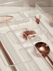 SHEIN Basic living 独家 1 件可堆叠书桌抽屉收纳托盘隔板适用于浴室梳妆台厨房办公室（未套装）房间装饰家居装饰秋季装饰卧室装饰 - 無色 - 查看 12