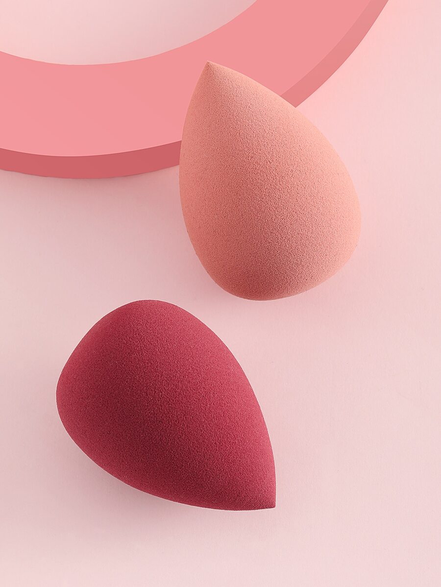 2 Pcs Waterdrop Shaped Makeup Sponge - Multicolor - View 1