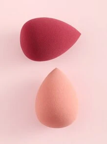 2 Pcs Waterdrop Shaped Makeup Sponge - Multicolor - View 2