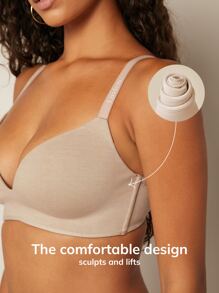 LUVLETTE Pure Seamless Wireless T-shirt Bra - Apricot - View 4