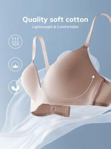LUVLETTE Pure Seamless Wireless T-shirt Bra - Apricot - View 5